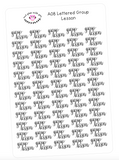 A08 || Hand-Lettered Group Lesson Stickers