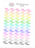 A08 || Hand-Lettered Group Lesson Stickers