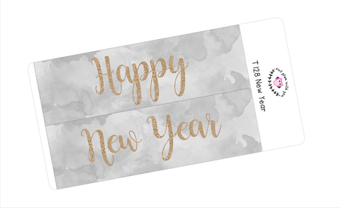 T128 || Watercolor New Year Full Day Stickers
