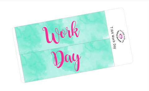 T144 || Watercolor Work Day Full Day Stickers