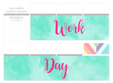 T144 || Watercolor Work Day Full Day Stickers