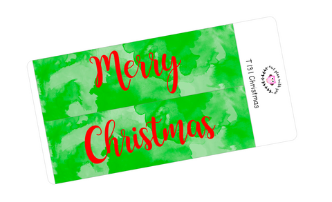 T131 || Watercolor Merry Christmas Full Day Stickers