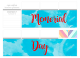T130 || Watercolor Memorial Day Full Day Stickers