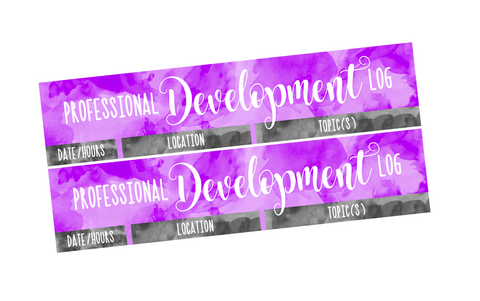 T53 || Watercolor Professional Development Log Header Stickers