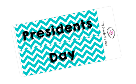 T19 || Chevron Presidents Day Full Day Stickers