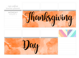 T141 || Watercolor Thanksgiving Day Full Day Stickers