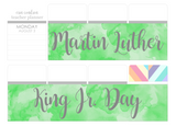 T132 || Watercolor MLK Jr. Day  Full Day Stickers