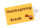 T24 || Owl Thanksgiving Break Full Day Stickers