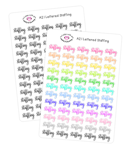A21 || Hand-Lettered Staffing Stickers