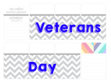 T26 || Chevron Veterans Day Full Day Stickers
