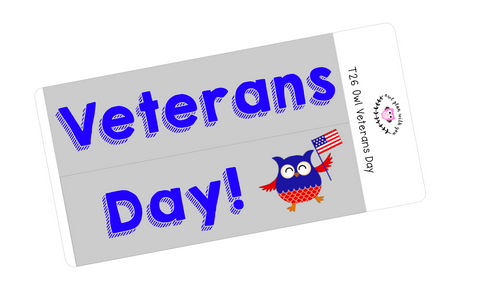 T26 || Owl Veterans Day Full Day Stickers