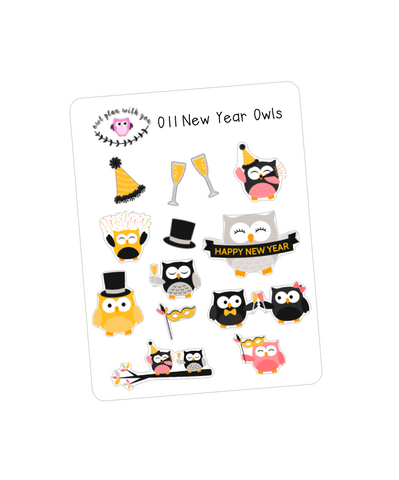 O11 || 13 New Year Owl Stickers