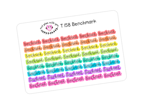 T158 || 40 Rainbow Benchmark Stickers