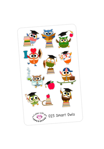 O25 || 11 Smart Owl Stickers