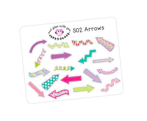 S02 || 18 Funky Arrow Stickers