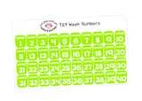 T69 || 40 Week Number Stickers