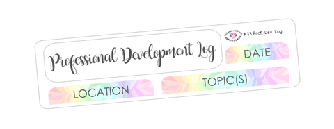 K33 || Kaleidoscope Professional Development Log Stickers