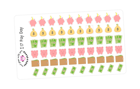 I17 || 60 Pay Day Stickers