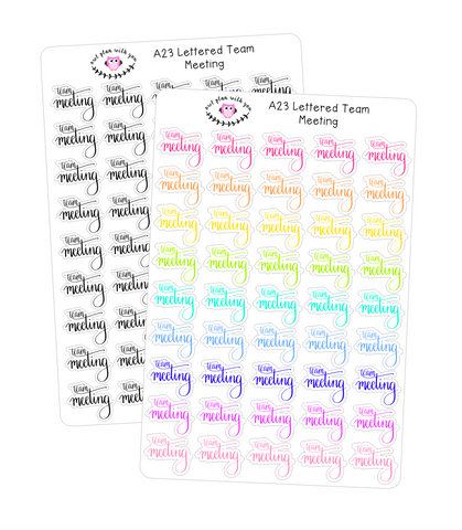A23 || Hand-Lettered Team Meeting Stickers