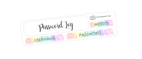 K32 || Kaleidoscope Passwords Log Stickers