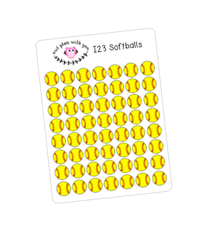 I23 || 56 Softball Icon Stickers