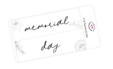 F16 || Floral Memorial Day Full Day Stickers