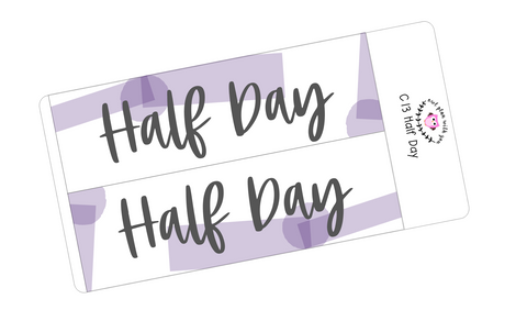 C13 || Craft Paper Half Day Full Day Stickers