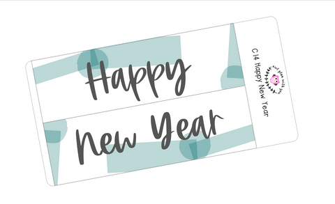 C14 || Craft Paper Happy New Year Full Day Stickers