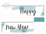 C14 || Craft Paper Happy New Year Full Day Stickers