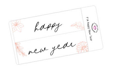 F14 || Floral Happy New Year Full Day Stickers