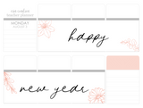 F14 || Floral Happy New Year Full Day Stickers