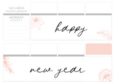 F14 || Floral Happy New Year Full Day Stickers