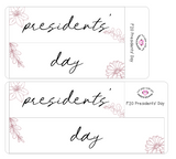 F20 || Floral Presidents' Day Full Day Stickers