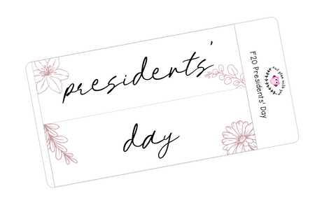 F20 || Floral Presidents' Day Full Day Stickers