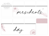 F20 || Floral Presidents' Day Full Day Stickers