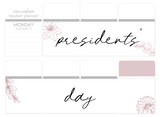 F20 || Floral Presidents' Day Full Day Stickers