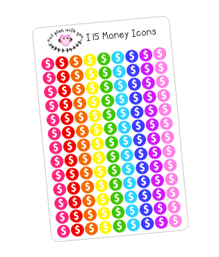 I15 || 117 Money Icon Stickers