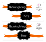 T88 || Ribbon Thanksgiving Day Full Day Stickers