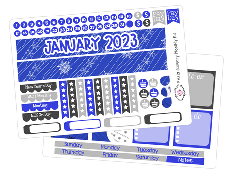 PP01 || January Snowflake Plum Planner Kit