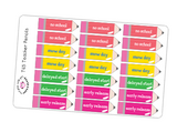 T65 || 88 Pencil Teacher Planner Sticker Set