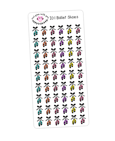 I01 || 54 Ballet Slipper Stickers