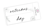 F28 || Floral Veterans Day Full Day Stickers