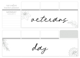 F28 || Floral Veterans Day Full Day Stickers