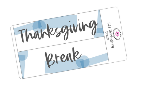C26 || Craft Paper Thanksgiving Break Full Day Stickers