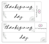 F27 || Floral Thanksgiving Day Full Day Stickers