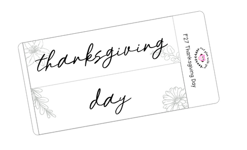 F27 || Floral Thanksgiving Day Full Day Stickers