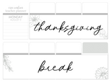 F26 || Floral Thanksgiving Break Full Day Stickers