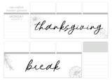 F26 || Floral Thanksgiving Break Full Day Stickers