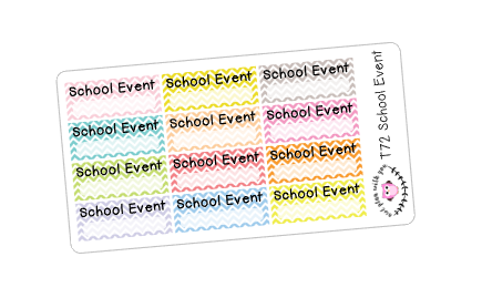 T72 || 12 Chevron School Event Stickers