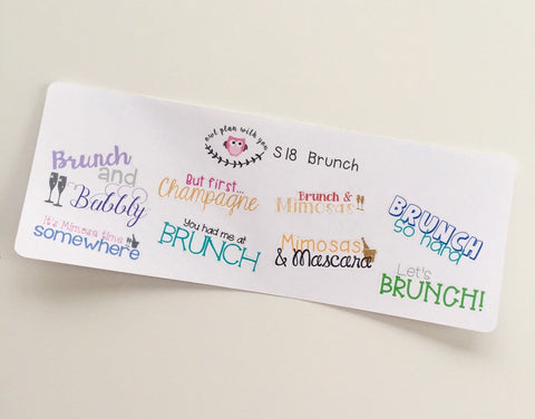 S18 || 8 Brunch Quote Stickers